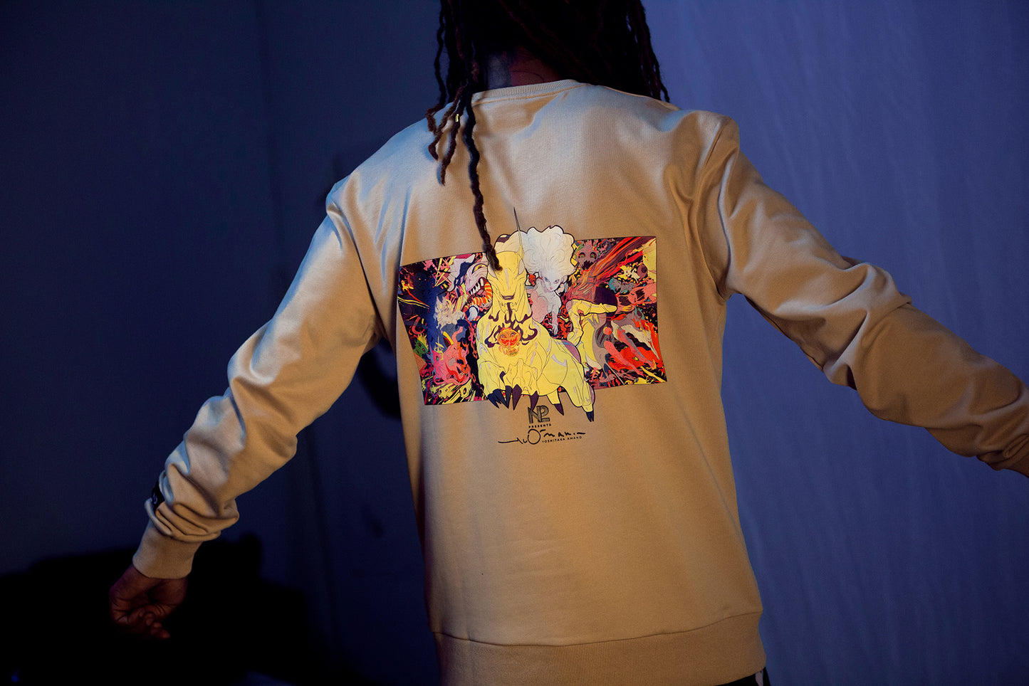 [N2 x Yoshitaka Amano] Purple crew neck