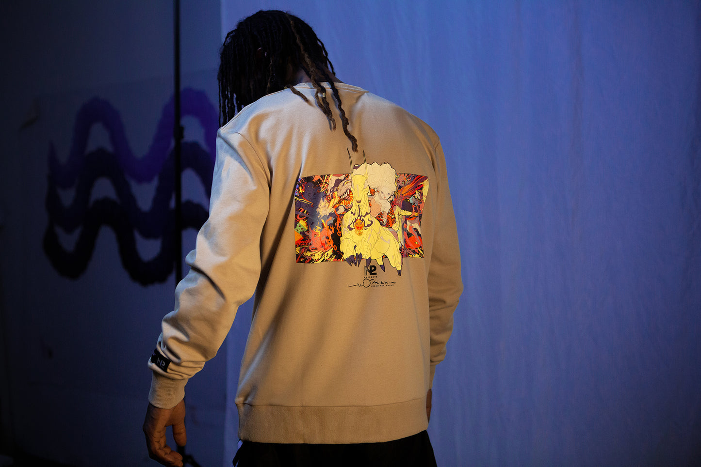 [N2 x Yoshitaka Amano] Purple crew neck