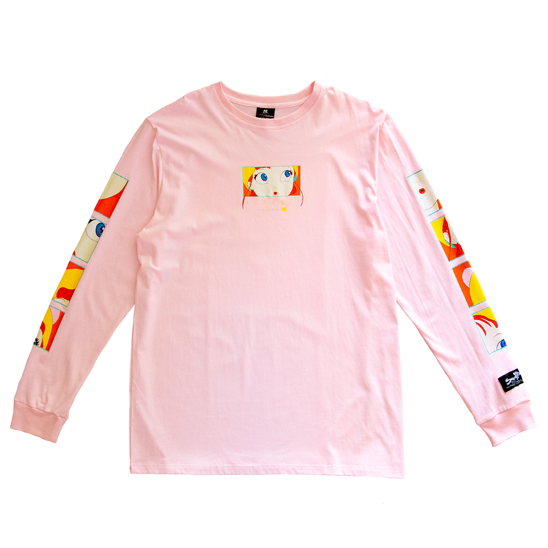 [N2 x Yoshitaka Amano] Candy Girl Long Sleeve Shirt Pink